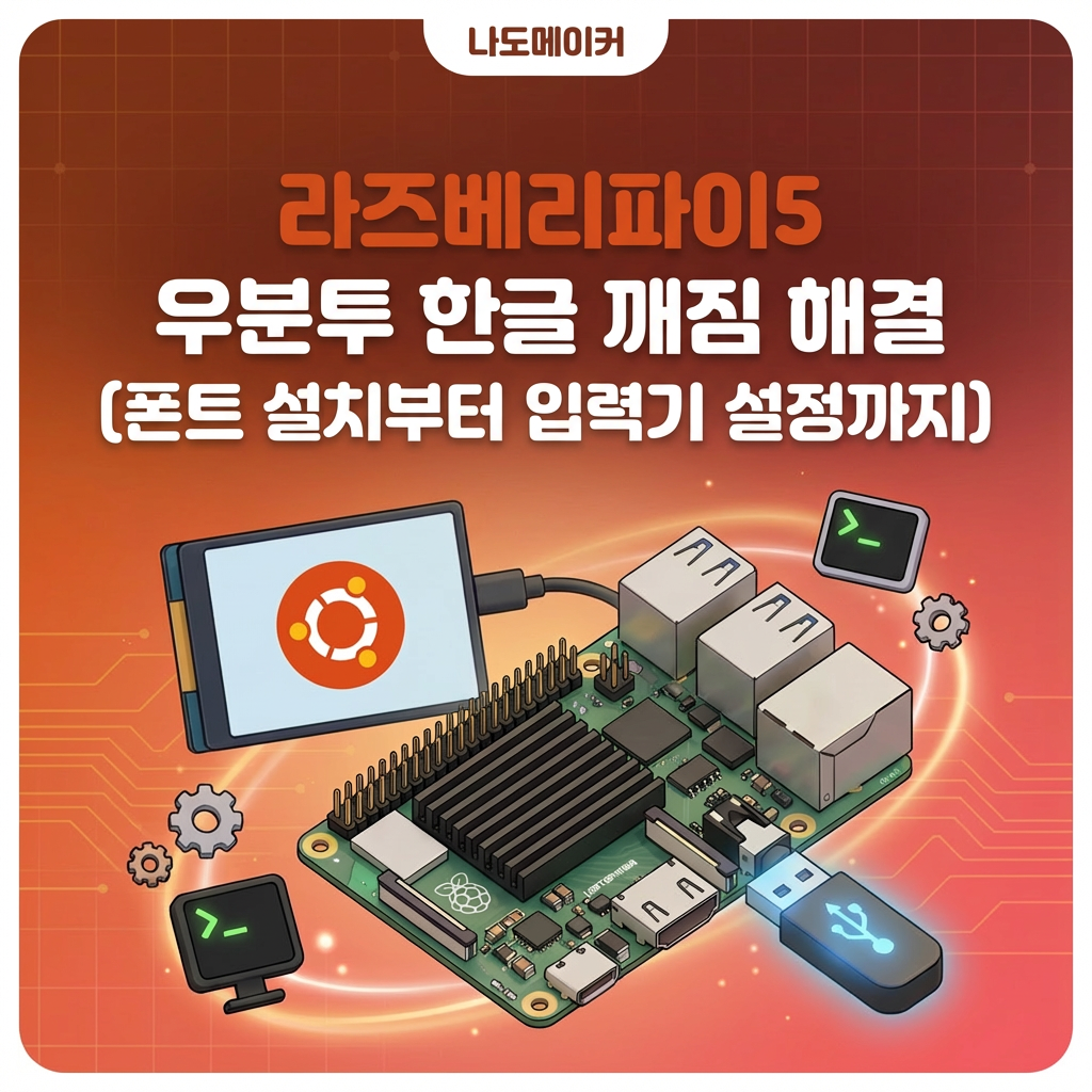 라즈베리파이5 우분투 운영체제 한글 깨짐 해결방법 (feat. 폰트 설치부터 입력기 설정까지)