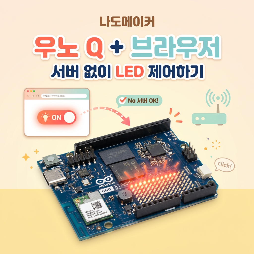 아두이노 우노 Q로 복잡한 서버 구축 없이 웹 브라우저로 LED 제어하기
