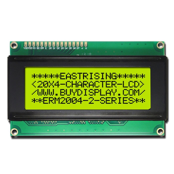 LCD Module 20x4 Display Datasheet Character HD44780 Black on YG ERM2004SYG-2