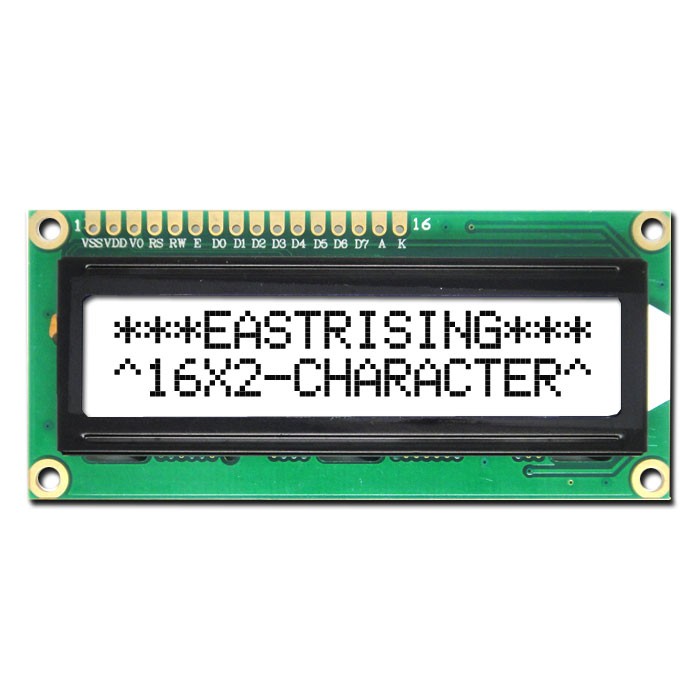 3.3V/5V LCD Module 16x2 1602 Character Display,Black on White ERM1602FS-6