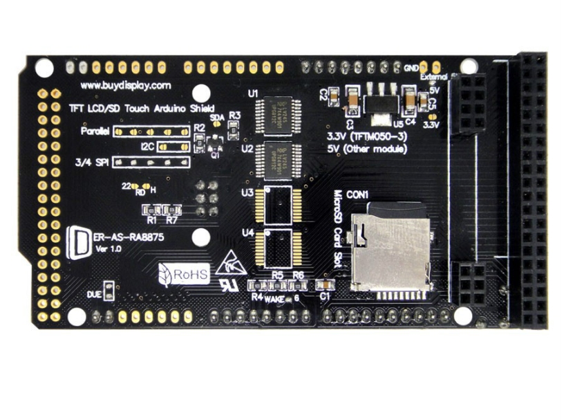 Serial SPI Arduino 10.1 TFT LCD Display Shield RA8876 for Due ER-TFTM101-1-4125