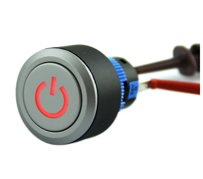파워로고가 있는 푸쉬버튼 스위치 Latching Pushbutton Switch With Power Logo