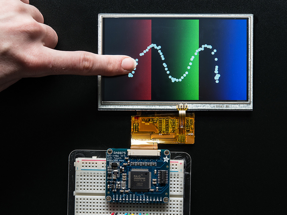5.0인치 40핀 TFT 디스플레이(800x480 터치스크린) / 5.0inch 40-pin TFT Display - 800x480 with Touchscreen [1596]