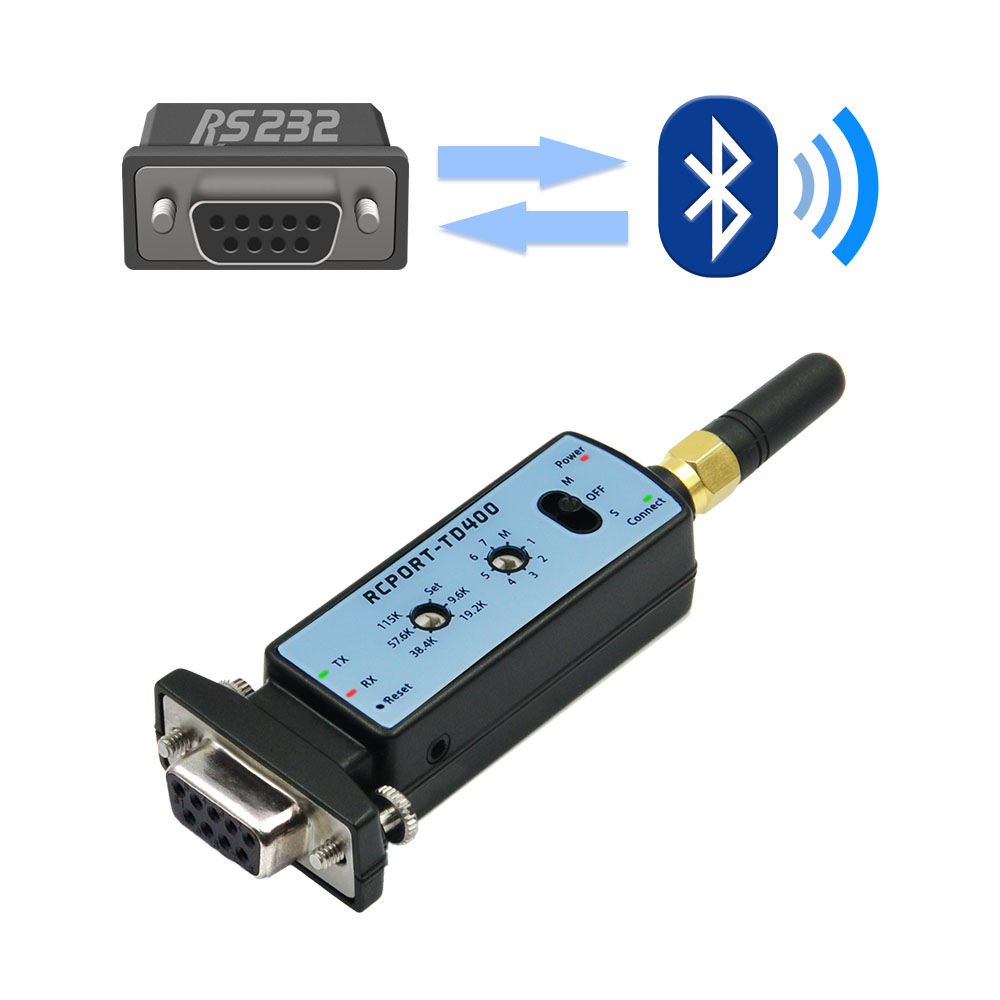 [칩센] 무선 시리얼통신 컨버터 RS232 블루투스 RCPORT-TD400