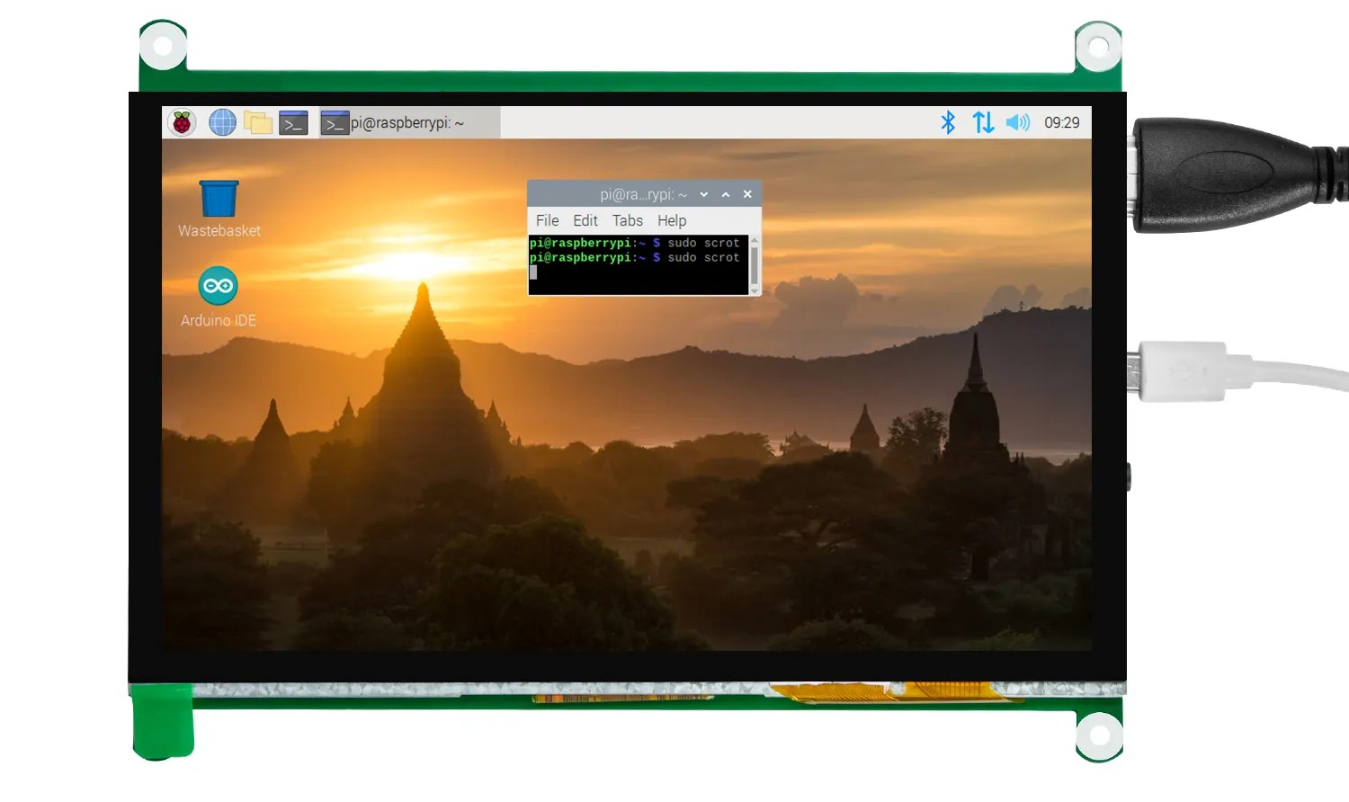 라즈베리파이 4B LCD 7인치 1024x600 HDMI 정전식 터치 디스플레이