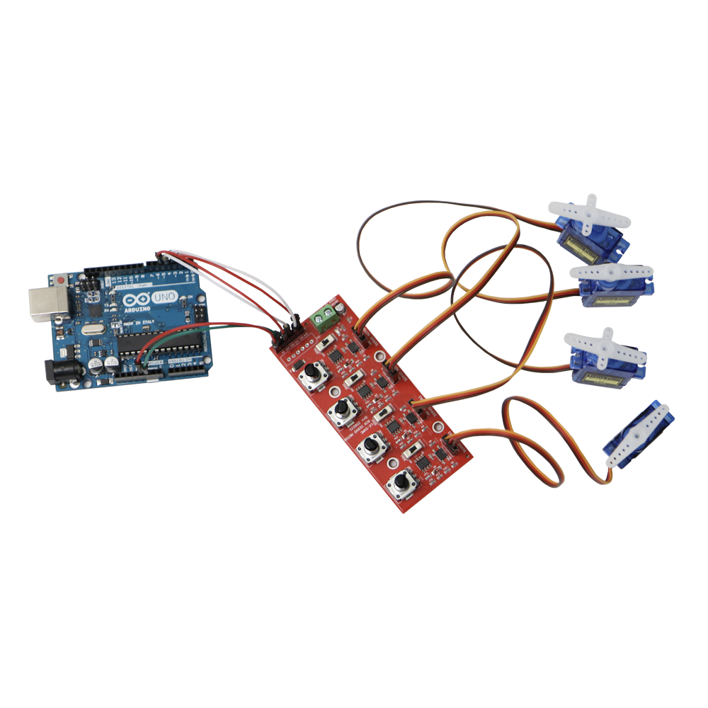 4채널 서보모터 컨트롤러 with SG-90 서보모터 4pcs