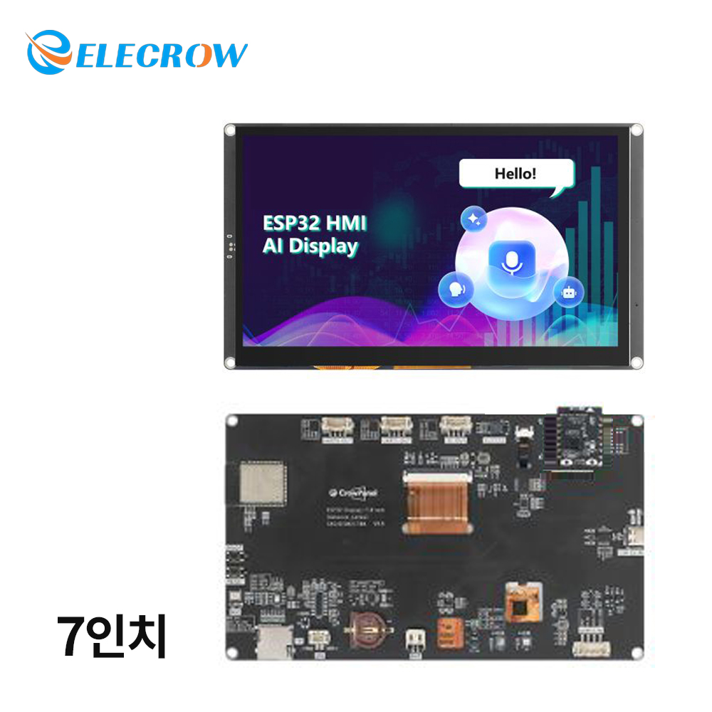 ESP32-S3 CrowPanel Advance 7인치 HMI, AI 기반 IPS 터치스크린, 800x480 해상도