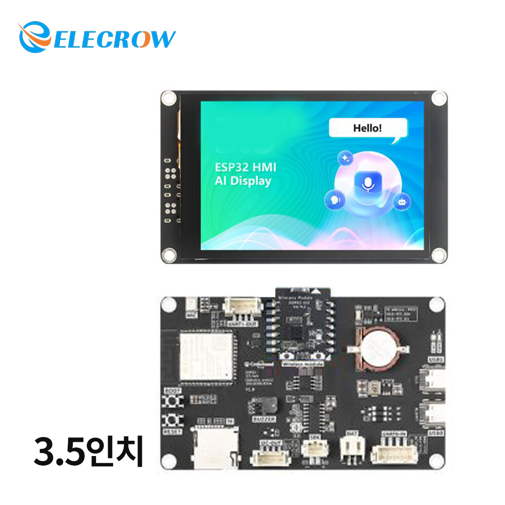 ESP32-S3 CrowPanel Advance 3.5인치 HMI, AI 기반 IPS 터치스크린, 480x320 해상도