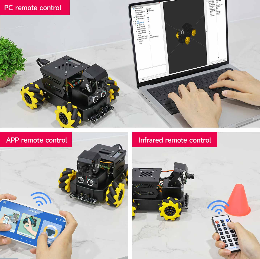 Raspbot V2 라즈봇 V2 AI 비전 로봇카 (RaspberryPi5 호환)