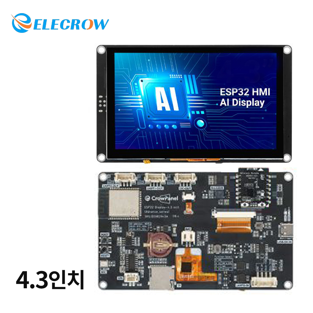 ESP32-S3 CrowPanel Advance 4.3인치 HMI, AI 기반 IPS 터치스크린, 800x480 해상도