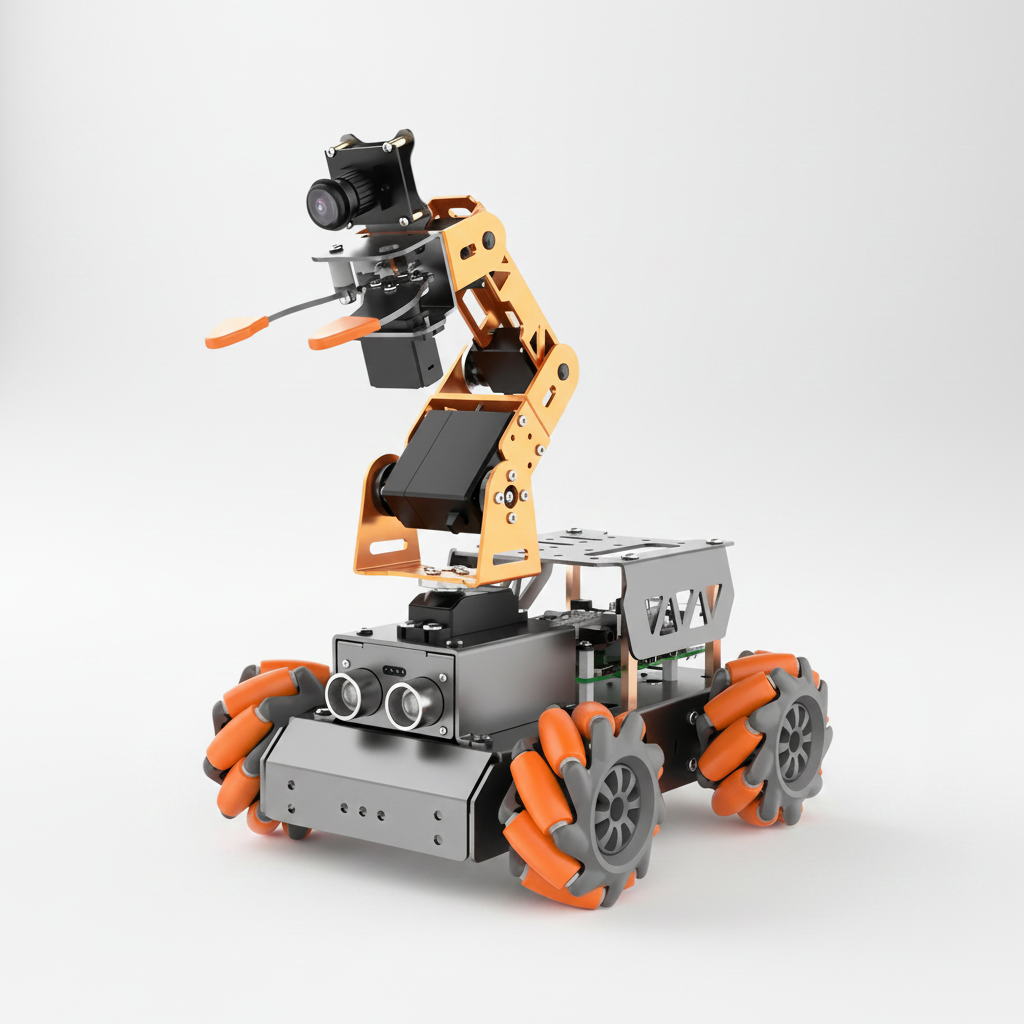 Hiwonder 하이원더 MasterPi AI 비전 로봇 팔 메카넘 휠 자동차 라즈베리파이 오픈 소스 로봇 카 (라즈베리파이 5 4GB 포함)