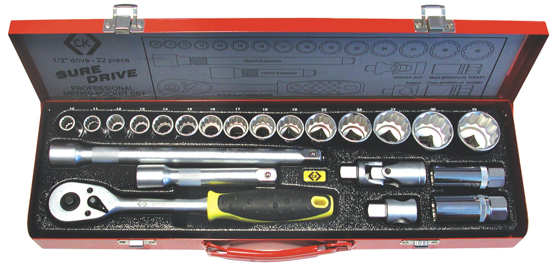 CK TOOLS  라쳇 소켓 렌치 22종 세트 T4657