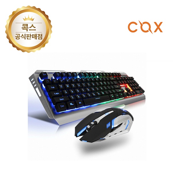 [COX] 유선 데스크탑 세트, CKM500 [블랙] [키보드USB/마우스USB]