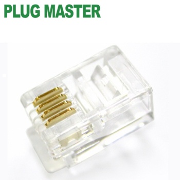 [PLUG MASTER] 플러그마스터 RJ-11 커넥터, 6P4C, P6-003 [투명/100개]