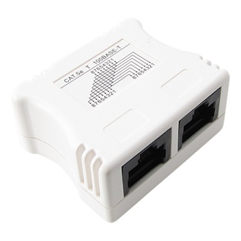 [PLUG MASTER] 플러그마스터 RJ-45 (8P8C) Y형 커플러, CAT.5E, NMC-PM05Y [화이트/1개]