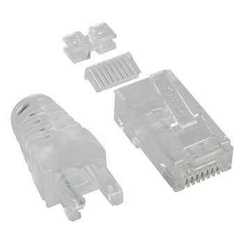 [PLUG MASTER] 플러그마스터 RJ-45 커넥터&부트, CAT.6 UTP, P8-0393 [투명/100개]