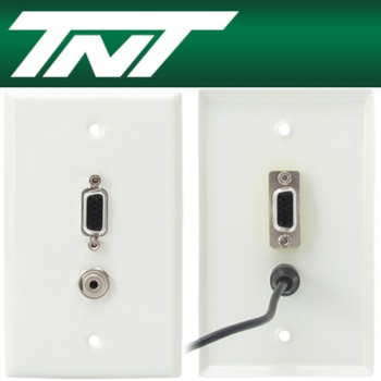 [TNT] TNT 벽면 플레이트, VGA(RGB) 1포트 + STEREO 1포트, NM-TNT19 [스테인리스]