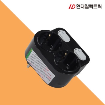 [현대일렉트릭] 개별 스위치 2구 회전 멀티탭 HJT-22BK
