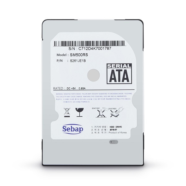 [SEBAP] Brillante HDD  500GB SM500RS 노트북용 (2.5HDD/ SATA3/ 5400rpm/ 128MB/ SMR/ 9mm/ 리퍼비시)
