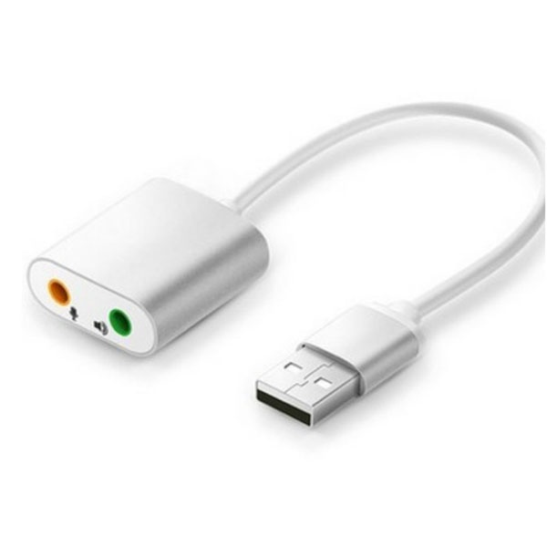 [티테크놀로지] USB Virtual 7.1 채널 사운드 카드 케이블형 실버메탈 [T-USOUND71CS]