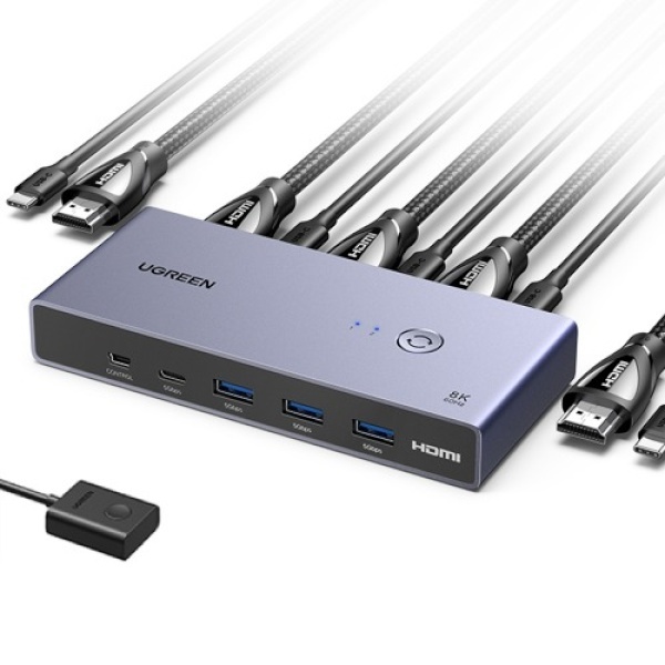 [Ugreen] 8K 60Hz HDMI 2.1 USB 멀티허브 KVM 스위치 U-25961