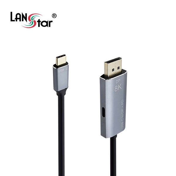 [LANStar] Type-C 3.1 to DisplayPort 1.4 미러링 케이블, 충전지원, 넷플릭스지원,  LS-C2DPC [2m]