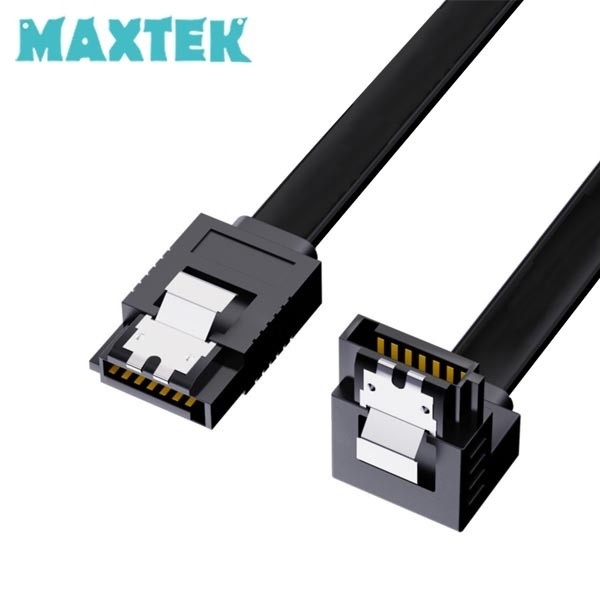 [MAXTEK] SATA3 ㄱ자 플랫형 케이블, 락킹커넥터,  MT252 [0.5m]