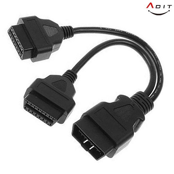 [ADIT] 차량용 진단스캐너 연장케이블, OBD2 필름형 2분배 16핀  BS0094