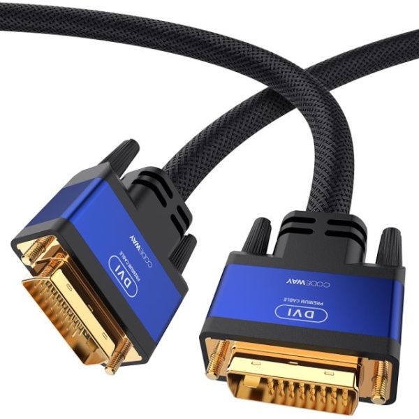 [코드웨이] DVI-D 듀얼 케이블, 블루메탈,  CD20DD2M0 [2m]