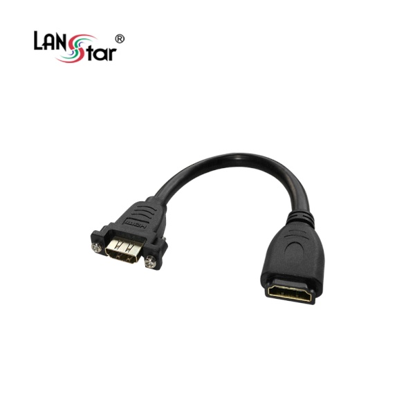 [LANStar] HDMI to HDMI 1.4 F/F 연장케이블, 판넬형 락킹,  LS-HDFF-S0.2M [0.2m]