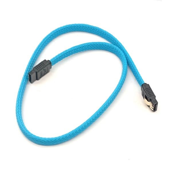 [JOYCOOL] SATA3 슬리빙 케이블 [블루/0.5M] [ㅡ자형]