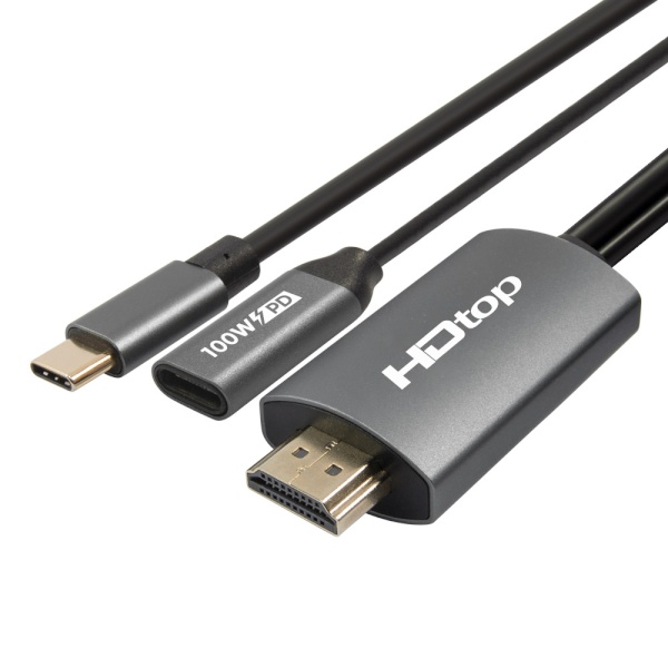 [HDTOP] HDTOP USB C타입 to 4K 60Hz HDMI PD케이블 1.8M HT-3C019