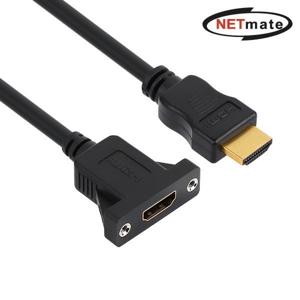 [강원전자] HDMI to HDMI 2.0 M/F 연장케이블, 판넬형 락킹,  NMC-HP05 [0.5m]