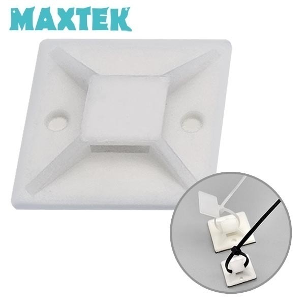 [MAXTEK] 맥스텍 케이블타이 마운트 大 접착식 선 정리 벽 천장 고정용 40 x 40 20pcs MOUNT TIE [MT634]