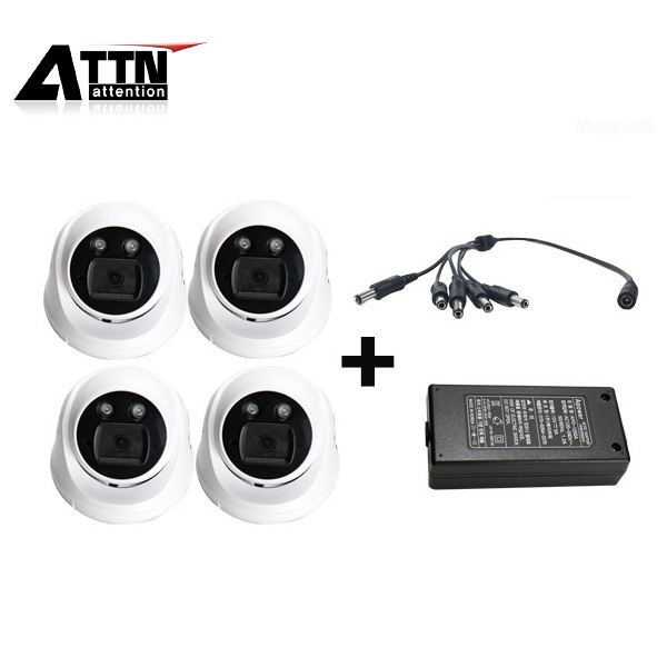 [오피네트웍스] ATTN AHD 210만화소 내부형카메라 4SET  [ATTN XDW *4 + 아답터 + 분배케이블]