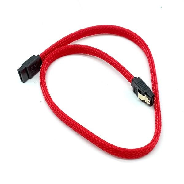 [JOYCOOL] SATA3 슬리빙 케이블 [레드/0.5M] [ㅡ자형]