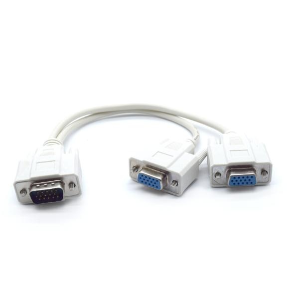 [티테크놀로지] RGB(VGA) 케이블, Y형 아날로그 병렬분배,  T-VGAM2F [0.25m]