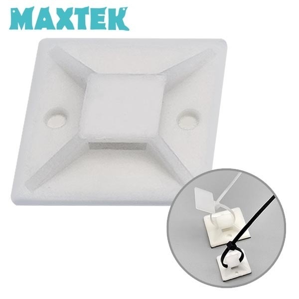 [MAXTEK] 맥스텍 케이블타이 마운트 小 접착식 선 정리 벽 천장 고정용 20 x 20 100pcs MOUNT TIE [MT632]