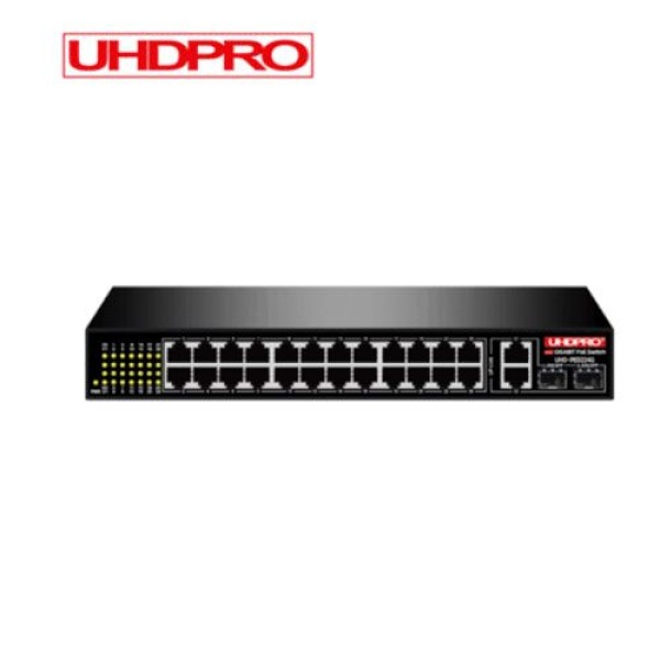 [UHDPRO] UHDPRO UHD-PE9224G POE 24포트 TP 2포트 SFP 2포트 기가비트 POE 광 스위치 허브