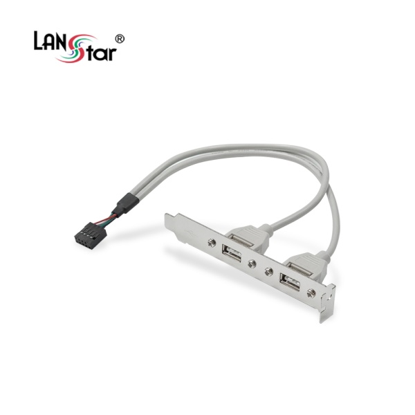 [LANStar] 랜스타 USB2.0 연장 판넬형 케이블 2PORT [9Pin-AF] 26CM [LS-USB20GN]