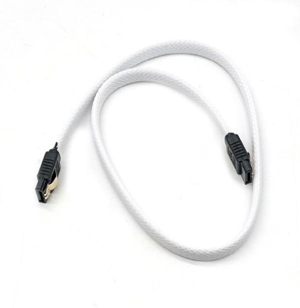 [JOYCOOL] SATA3 슬리빙 케이블 [화이트/0.5M] [ㅡ자형]