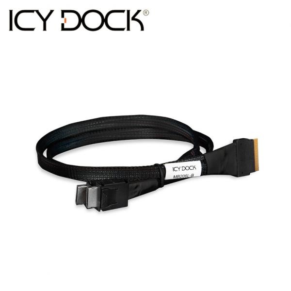 [ICYDOCK] ICY DOCK MB206L-B [SlimSAS 8i SFF-8654 to 2x OCuLink 4i SFF-8611 Cable(0.5M)]