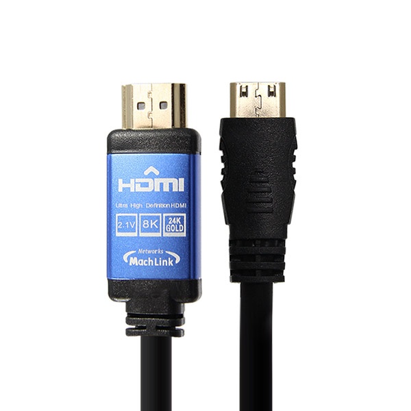 [MachLink] HDMI to Mini HDMI 2.1 변환케이블, 한쪽 블루메탈,  ML-HM8012 [1.2m]