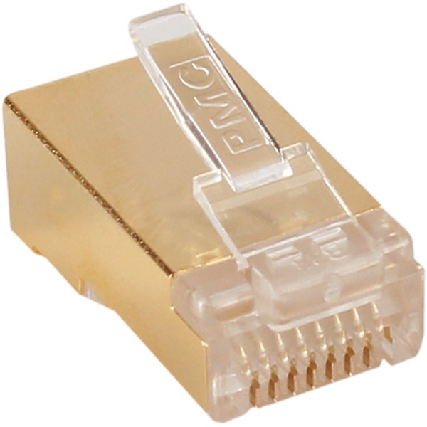 [PLUG MASTER] 플러그마스터 RJ-45(8P8C) 플러그, STP CAT.7/CAT.6A - Straight 핀 [100개]  [P8-042]