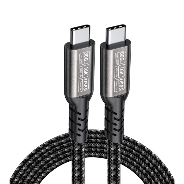 [Ytek] USB4 2.0 케이블 C타입 썬더볼트5 호환 80Gpbs 16K 240W  0.5m [YT-U4V2-050B]