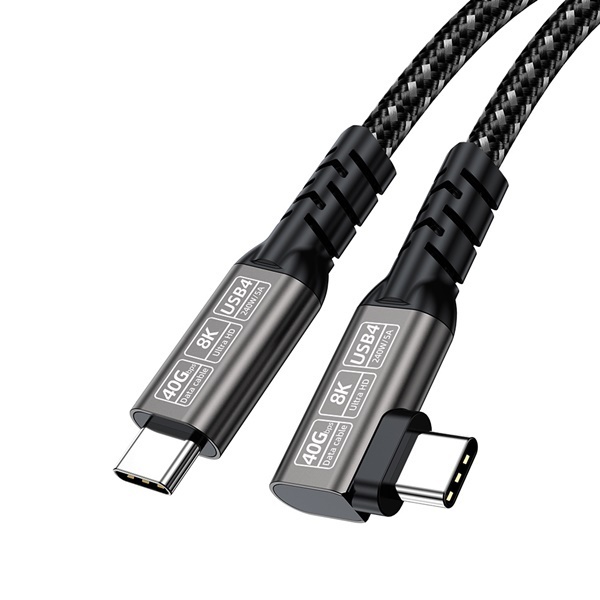 [Ytek] USB 4.0 C To C 240W 8K 40Gbps 썬더볼트4 호환 꺽임형  50CM [YT-USB4-050A]