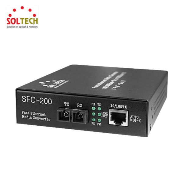 [SOLTECH] 솔텍 SFC200-SCM/I 광컨버터 [100Mbps/SC/멀티]  [전원내장]