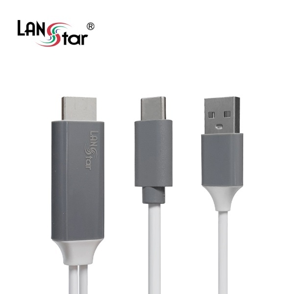 [LANStar] Type-C 3.1 to HDMI 1.4 미러링 케이블, 충전지원, 넷플릭스지원,  LS-USB312-HDCHAN [1.8m]