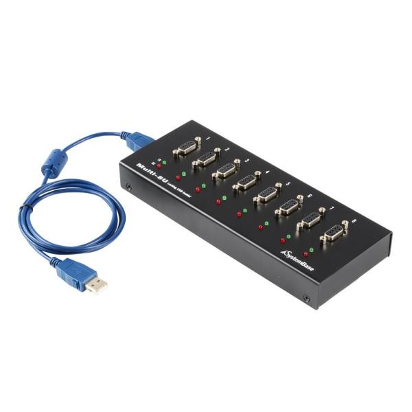 [시스템베이스] USB-A 2.0 to RS422, RS485 시리얼 컨버터, 8포트  Multi-8/USB COMBO [DB9 Male/1.2m]