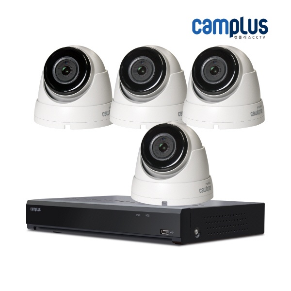 [캠플러스] 200만화소 실내전용 카메라 자가설치 풀패키지 8CH  4SET [CPR-850*1+CPD-200*4+2TB하드포함+18M 4개]